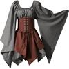 Generic Vestito medievale da donna, abito tradizionale irlandese, vintage, rinascimentale, abito corto da donna, abito vittoriano, costumi medievali, costumi da donna, Halloween, cospaly, carnevale, feste,