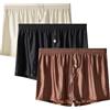 AIEOE Biancheria intima da uomo in seta di ghiaccio mutandine lisce in raso multi-pack boxer leggeri freschi slip elastici slip UE S-XL, Beige+nero+marrone, M