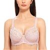 DELIMIRA Donna Reggiseno con Ferretto Taglie Forti Pizzo Senza Imbottito Sostegno Rosa Nudo 6I
