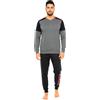 Pyrex Pigiama Uomo Caldo Cotone Interlock Pigiama Uomo Invernale Lungo con Polsini e Stile Sportivo (IT, Testo, XXL, Regular, Regular, Modello 7)