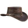 Leatherick Cappello da Cowboy in Pelle Scamosciata Cappello in Vera Pelle di Vacchetta dell'outback Occidentale in Pelle Scamosciata Stile Australiano