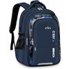 Amythe Zaino Scuola Media Superiore, Zaini Ragazzo Elementare Grande Capacità Casual Impermeabile, Zainetto Porta PC da 15.6 Pollici, Ideale per la Scuola, il Lavoro, i Viaggi, Blu