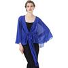 BEAUTELICATE Scialle Stola di Chiffon Donna Elegante Cerimonia Sciarpe Coprispalle Donna Estivo per Nozze Sposa Festa Matrimonio (Blu Reale,Taglia unica)