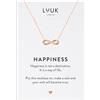 LUUK LIFESTYLE Collana con Ciondolo Infinito (50cm) in Acciaio Inossidabile e Carta regalo HAPPINESS, Regali per Lei, Donna, Moglie, Madre, Impermeabile, Gioiello Moda, Oro rosa