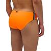 SUNDEK Slip da Mare Uomo, Arancione con Bande Laterali a Contrasto, Asciugatura Rapida, Regolabile con Coulisse, per Nuoto e Allenamento (IT, Testo, L, Regular, Regular, Arancione)
