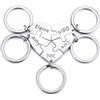 INBLUE Set di Portachiavi in Acciaio Inox Personalizzato 2-5 Nomi Cuore Puzzle Pezzi Portachiavi Nome Personalizzato Regali Portachiavi per Donne