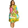 Antica Sartoria Positano Antica Sartoria - Italia Abito a camicia in cotone stampato con tasche laterali vestito estivo donna oversize donna abiti donna casual vestito casual donna estate modamare, Rosa, L
