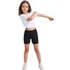 L S U Pantaloncini in cotone per ragazze, per sport estivi, ciclismo, danza, leggings elasticizzati e traspiranti, Nero - confezione da 1, 7-8 Anni