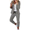 Generico Completo Tailleur Donna Elegante Pantaloni e Giacca da Cerimonia Curvy Blazer a Maniche Lunghe Due Pezzi Elegante Suit Ufficio e Lavoro