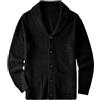 ZHILI Cardigan Sciarpa da Uomo Collare Bag Wired Solid Color Buttons Autunno e Inverno Mens Abbigliamento_Black_XX-Large