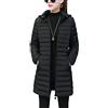 ORANDESIGNE Piumino Trapuntato Leggero da Donna Giacca Caldo Giubbotto Invernale Slim Fit Cappotto con Cappuccio Giubbino Aderente di Media Lunghezza B Nero L