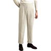 Oanviso Pantaloni da Completo da Uomo in Velluto a Coste Pantaloni Dritti alla Moda Tinta Unita Pantaloni Casual con Pieghe Pantaloni da Lavoro Vintage Pantaloni da Completo Classici A Beige L