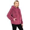 Karelpiù Giacca Donna in Pelliccia Sintetica. Pellicciotto Corto Full Zip con Cappuccio Teddy Invernale (IT, Testo, L, Regular, Regular, Con Cappuccio, Rosa)