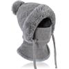 TAGVO Cappelli Donna Inverno Berretto Donna in Maglia, Cappello Beanie in Pile Berretto con Pom Pom, Regolabile Slouchy Berretto da Sci con Coulisse Passamontagna Donna per attività all'aperto