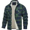 Vhersily Uomo Camicia Termica in Pile Camicie di Flanella Camicia da Boscaiolo Casual Giacca Moda Comodo Classico Tinta Unita Morbido Mezza Stagione Piumini Invernale Antivento per MTB Golf Lavoro