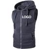YUANOU Gilet Personalizzato da Uomo Personalizza Il Tuo Logo con Cappuccio Senza Maniche Zip Up Felpa Primavera Autunno Tinta Unita Fai da Te Giacca Gilet Color2,L