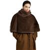 BEAUTELICATE Poncho Stola Pelliccia Sintetica Donna Collo Alto Mantella Cape Calda Scialle Coprispalle Medievale Pelliccia per Invernale Autunno Halloween Costume Vichinga