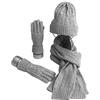 Warmiehomy Set Inverno per Donne, 3 Pezzi Set di Sciarpa Guanti Cappelli per Uomo, Berretto Cappello Maglia con Sciarpa Berretti in Maglia Guanti e Manopole Sciarpe e Stole, Morbidi e Caldi, Unisex - Grigio