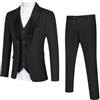 YOUTHUP Abito da Uomo Slim Fit a 3 Pezzi con Risvolto a Scialle Elegante Giacca da Smoking da Sposa con Gilet, Nero, S