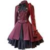 Generic Steampunk, vestito da donna Lolita, abito medievale da donna con fiocco, con volant gotici, abito da ballo vittoriano, abito da cocktail retrò, per Halloween, Carnevale, costume da principessa, Vino