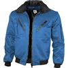 Qualitex - Giacca da pilota 4 in 1 - Colletto e maniche staccabili - diversi colori, Uomo, 10001, blu royal, L