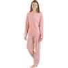 TRAMAS+ Pigiama Donna Lungo, 100% Cotone, con Maniche Lunghe e Pantaloni Lungi per Donna, Completo da Notte, Pigiama da Donna, Pigiama Donna Primavera - S, Santi Rosa