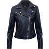 Infinity Leather Giacca da Donna Nero Stile Vintage in Vera Pelle con Zip da Motociclista 2XL