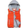 Fulidngzg Piumino Smanicato Donna 100 Grammi Invernale con Cappuccio e Zip Gilet Imbottito Trapuntato Casual Leggero Primaverile per Lavoro Sportivo,Arancione,L