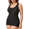 DELIMIRA Donna Canotta Modellante Scollo Profondo Senza Cuciture Intimo Modellante Nero 54-56