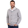 Marenza Giacca Uomo Misto Cashmere Cardigan Bottoni Made in Italy Maglione Seta Pullover Manica lunga Lana Merino Cachemire Maglioncino Beige Blu Grigio Maglia Regalo Abbigliamento Inverno (M, Grigio)