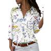 Onsoyours Donna Camicetta Blusa Elegante Camicia Manica Lunga Scollo V con Bottoni Farfalla Floreale Stampa Camicette Camicie Bavero Bluse Camicia C Bianco 02 XS