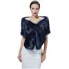 BEAUTELICATE Scialle Stola di Pelliccia Sintetica Donna Coprispalle Sciarpa Elegante Nozze Sposa Feste Inverno Cerimonia Nero Avorio Champagne, Blu Scuro Con Un Buco