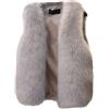 Altsuceser Gilet invernale da donna in finta pelliccia, giacche cappotto in finta pelliccia mantello avvolgente scialle, gilet giacca senza maniche in pelliccia, Grigio, Taglia unica