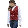 CAMDOM Gilet da donna vintage anni '50, in tweed, slim fit, con scollo a V, doppiopetto, con tasche, senza maniche, giacche