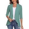 GLEENOD Cardigan Donna Maniche 3/4 Aperto Davanti Maglia Leggera