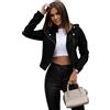 Peuignao Giubbotto Ecopelle Donna Giubbino Ecopelle Giacca Pelle Scamosciata Giubbotto Similpelle Biker Giubbini Moto Leather Jacket Giacche Finta Pelle Pu Bikers Giacca Giubbotti Moto Donna Primavera Nero S