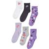 NIKE Calzini Bambina, 6 paia, Colore Bianco, Lunghezza al Quarto (multicolore, 4-5 anni)