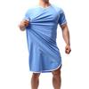 YUFEIDA Pigiama da uomo in cotone, camicia da notte, vestaglia, vestibilità larga, azzurro cielo, M
