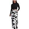 Generic Jeans Donna Regular Pantaloni Classici Pantaloni Moda Stile Mucca Jeans Bianchi Donna Ampi con Vita Loose E Tasche per Look Elegante