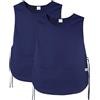 JONATHAN UNIFORM Set da 2 Pezzi Unisex Grembiule da Lavoro 3 Tasche Grembiule Maestra Asilo Cucina Estetista, Casacca Sanitaria Senza Maniche per Farmacia (Navy blu, M)