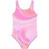 Ewbob Costume Intero Bambina,Costume da Bagno Monopezzo per Bambini,Swimsuit da Bagno Sportivo, Bagno ad Asciugatura Rapida per Ragazze(C3)-006-Pink-9-10Y