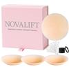 NovaLift 3 paia di copricapezzoli in morbido silicone da 8 e 10 cm, sottili e senza cuciture, adesivi per donne, riutilizzabili, invisibili, in silicone, per abbigliamento, fasce per capelli, feste senza