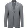 YFFUSHI Blazer Uomo Casual Regular Fit Seta Ghiacciata Giacca Completo Rinfrescante 2 Bottoni Risvolto a Spacco, Grigio Chiaro, L
