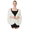 BEAUTELICATE Stola Coprispalle di Pelliccia Sintetica Donna Scialle Brolero Ecopelliccia Calda Sciarpa Elegante per Sposa Matrimonio Invernale Cerimonia Festa (Ivory, Taglia Unica)
