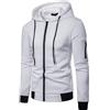 Fulidngzg Felpa Bianca Uomo Elegante Slim Fit con Zip Felpa con Zip Termica Comoda Top vestibilità Aderente Sportivo Felpa Zip Tinta Unita con Cappuccio Maniche Lunghe Cotone
