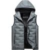 Peuignao Gilet Trapuntato Uomo Giubbotto Smanicato Uomo Invernale Giubbino Smanicato Uomo Gilet Imbottito Cappuccio Uomo Casual Taglie Forti Giacca senza Maniche Giacchetto Cappotto Smanicato Uomo Grigio 4XL