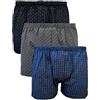 SalGiu Boxer Uomo con Apertura Davanti e Bottoni (Pacco da 6) 100% Cotone Bianchi o Colorati (3XL, 6 Pezzi (2 Blu 2 Nero 2 Grigio))