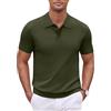COOFANDY Polo da Uomo a Maniche Corte in Maglia Estiva vestibilità Regolare Maglie da Golf Verde Militare S