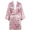 BABEYOND Coucoland - Accappatoio da donna corto, motivo floreale, in raso, estivo, leggero, mini accappatoio da notte elegante Colore: rosa. Taglia unica