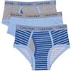Calvin Klein Core Classic 3 Pack Cotton Span Brief Mutande da Uomo, Strisce Blu e Grigie, Campana Blu, Grigio Erica, X-Large 16/18 US Bambino
